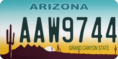 AZ license plate AAW9744