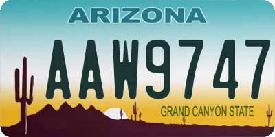 AZ license plate AAW9747