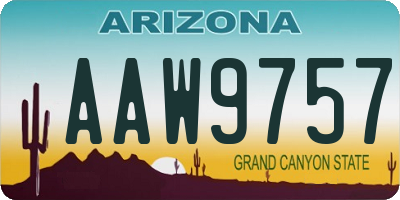 AZ license plate AAW9757