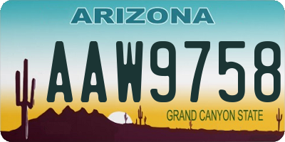 AZ license plate AAW9758
