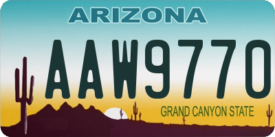 AZ license plate AAW9770