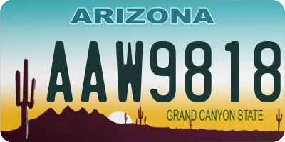 AZ license plate AAW9818