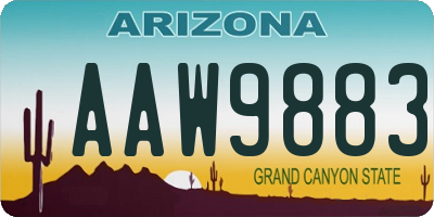 AZ license plate AAW9883