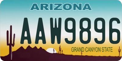 AZ license plate AAW9896