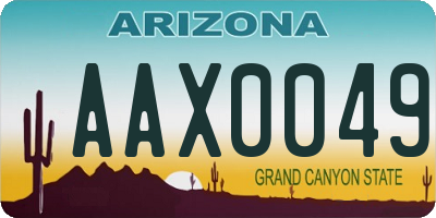 AZ license plate AAX0049