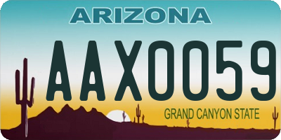 AZ license plate AAX0059