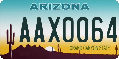 AZ license plate AAX0064