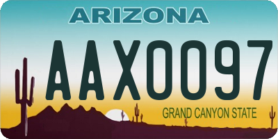 AZ license plate AAX0097