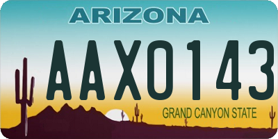 AZ license plate AAX0143
