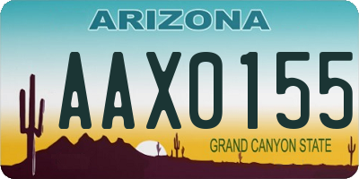 AZ license plate AAX0155