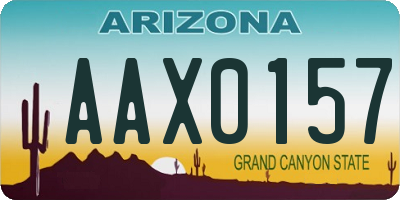 AZ license plate AAX0157