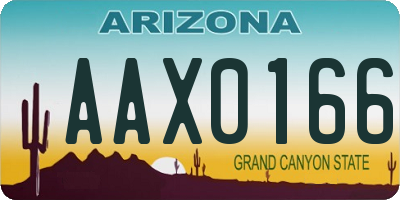 AZ license plate AAX0166