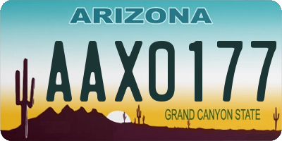 AZ license plate AAX0177