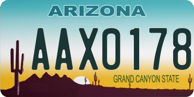 AZ license plate AAX0178