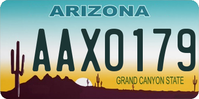 AZ license plate AAX0179