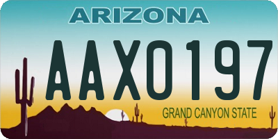 AZ license plate AAX0197