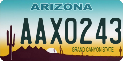 AZ license plate AAX0243