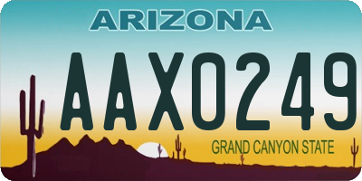 AZ license plate AAX0249