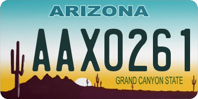 AZ license plate AAX0261