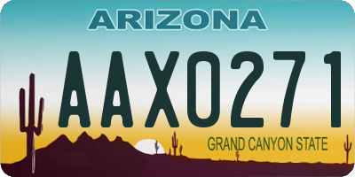 AZ license plate AAX0271