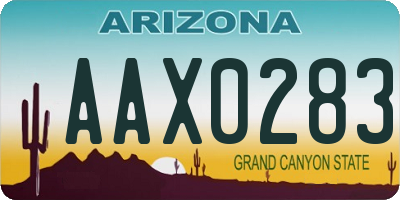 AZ license plate AAX0283