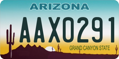 AZ license plate AAX0291