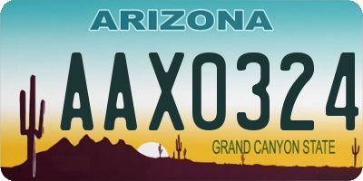 AZ license plate AAX0324