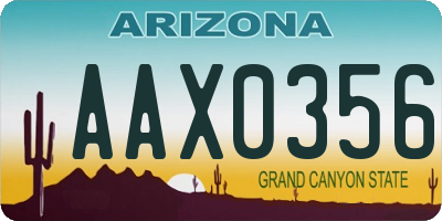 AZ license plate AAX0356