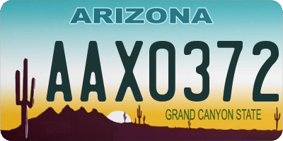 AZ license plate AAX0372