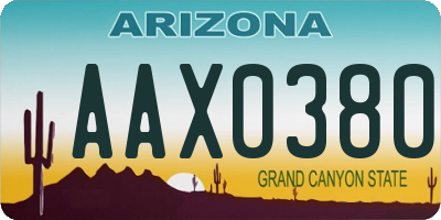 AZ license plate AAX0380