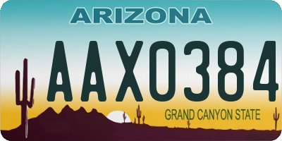 AZ license plate AAX0384