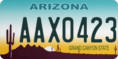 AZ license plate AAX0423