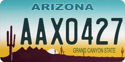 AZ license plate AAX0427