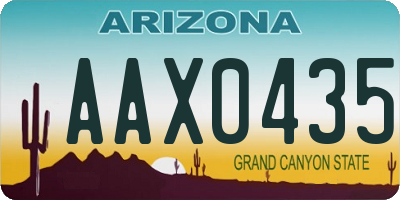 AZ license plate AAX0435
