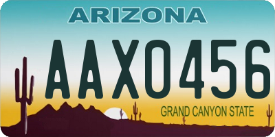 AZ license plate AAX0456