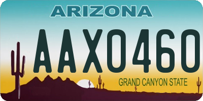 AZ license plate AAX0460
