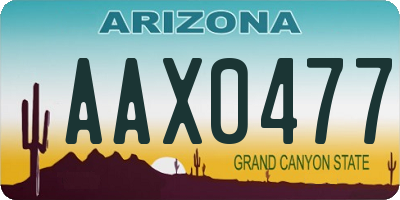AZ license plate AAX0477