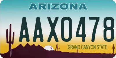 AZ license plate AAX0478