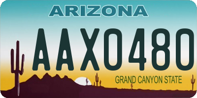 AZ license plate AAX0480