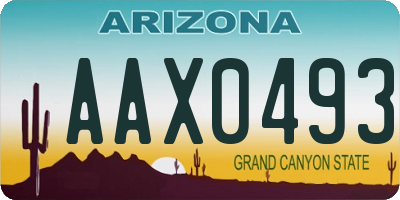 AZ license plate AAX0493
