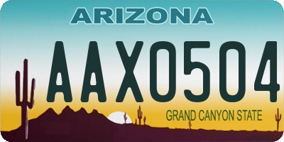 AZ license plate AAX0504