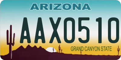 AZ license plate AAX0510