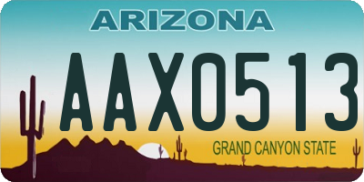 AZ license plate AAX0513