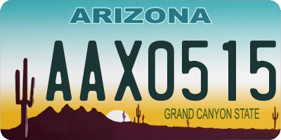 AZ license plate AAX0515