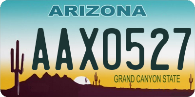 AZ license plate AAX0527