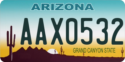 AZ license plate AAX0532