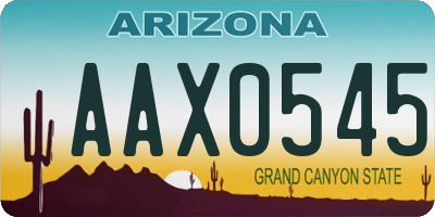 AZ license plate AAX0545