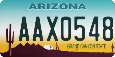 AZ license plate AAX0548