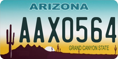 AZ license plate AAX0564