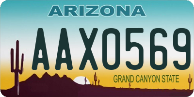 AZ license plate AAX0569